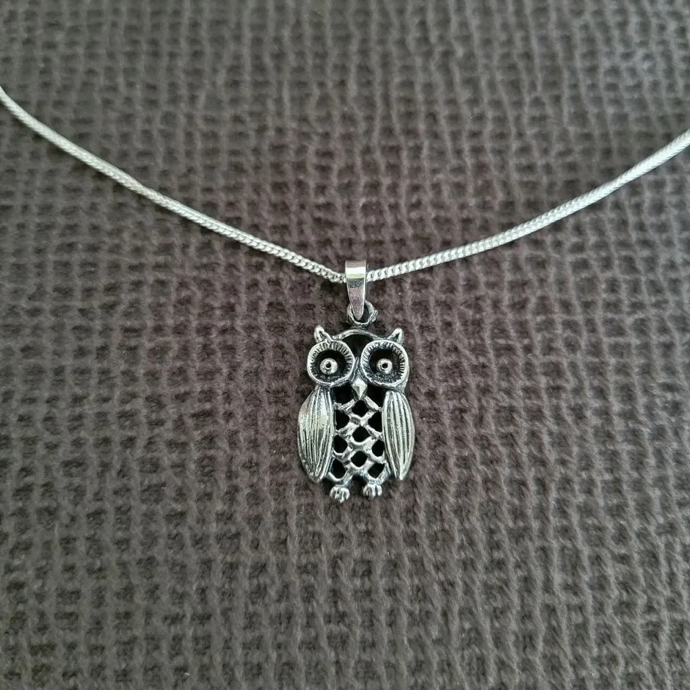Bonny Jewelry Silver🤍 Owl🦉 Pendant Necklace - NIB